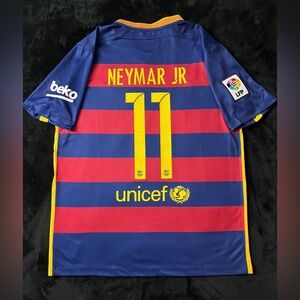 Neymar Jr #11 Barcelona Retro 2015 Soccer Jersey S-L 2016